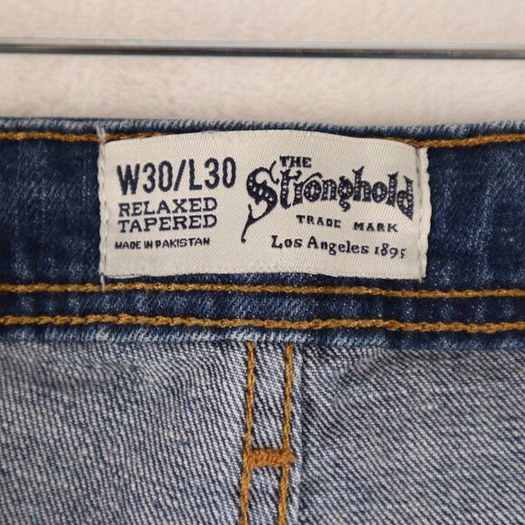 The Stronghold Redline Selvedge Men's Jeans Relaxed Tapered Button Fly 29x28.5 - Picture 4 of 13